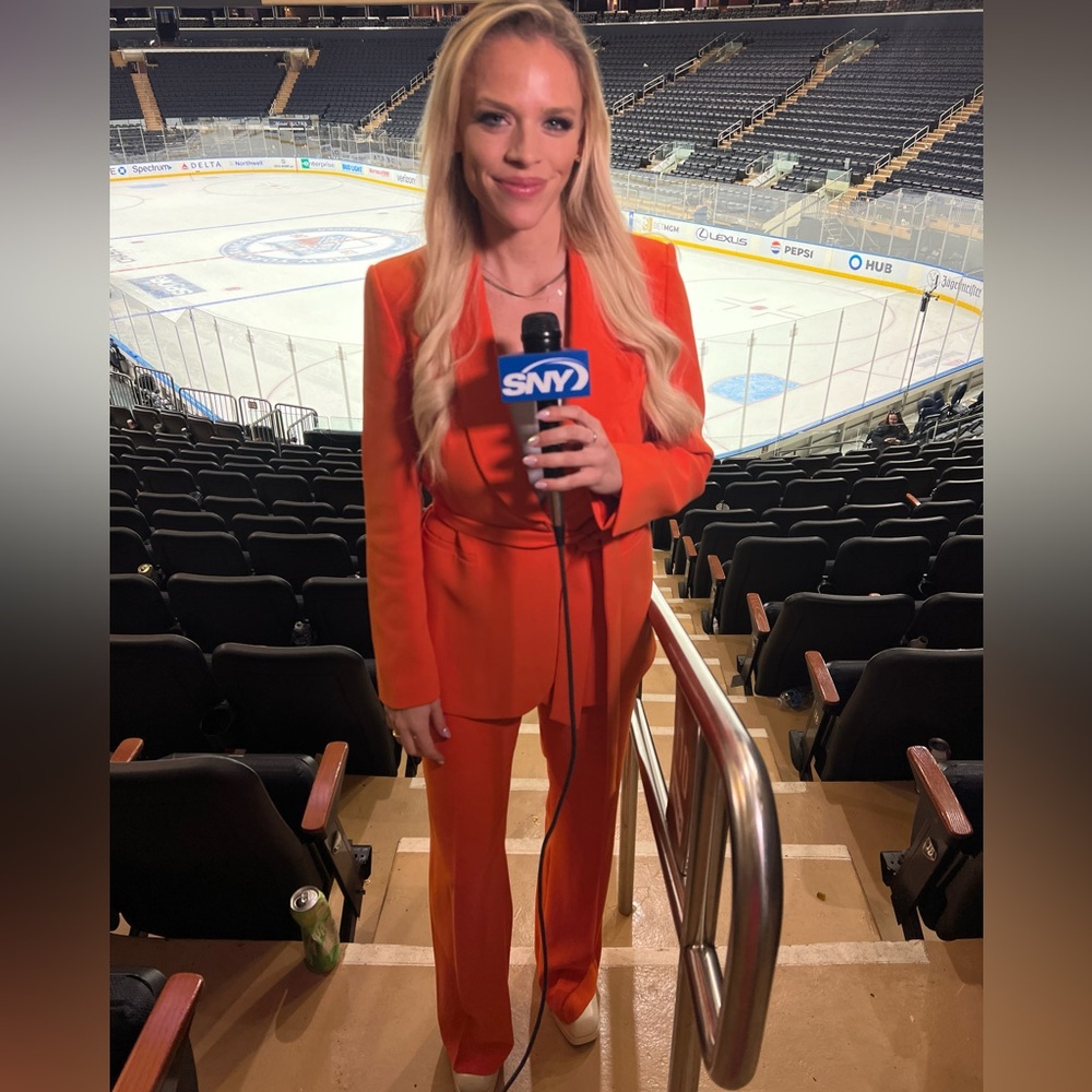 Zara - blazer and pants - orange suit - medium